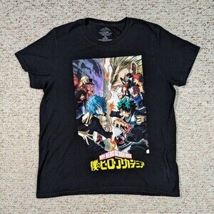 My Hero Academia T-Shirt Mens Size X-LARGE Black Anime Graphic Tee Funimation